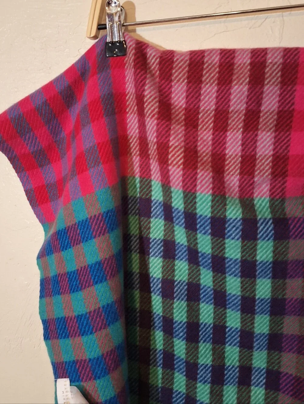 Belle By Kim Gravel Poly/Rayon Oblong Colorful Plaid Check Fringed Scarf 78